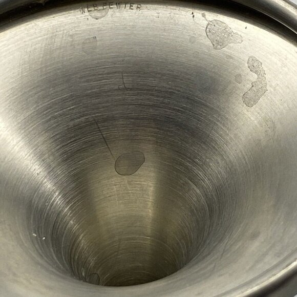 Vtg WEB Pewter Wine Goblet Cocktail Glass Pedestal Footed 6 5/8” Patina‎ Stains - Picture 8 of 10